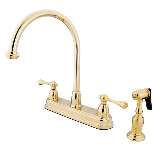 Vintage Centerset Kitchen Faucet, Polished Brass